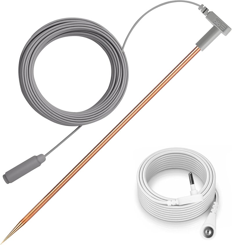 FEUNLEM Copper Grounding Rod Kit - 40ft Heavy Duty Female Ground Cord & Wristband, Portable Earthing System Use with Grounding Mats, Sheet, Blankets, Pillowcases - Image 1